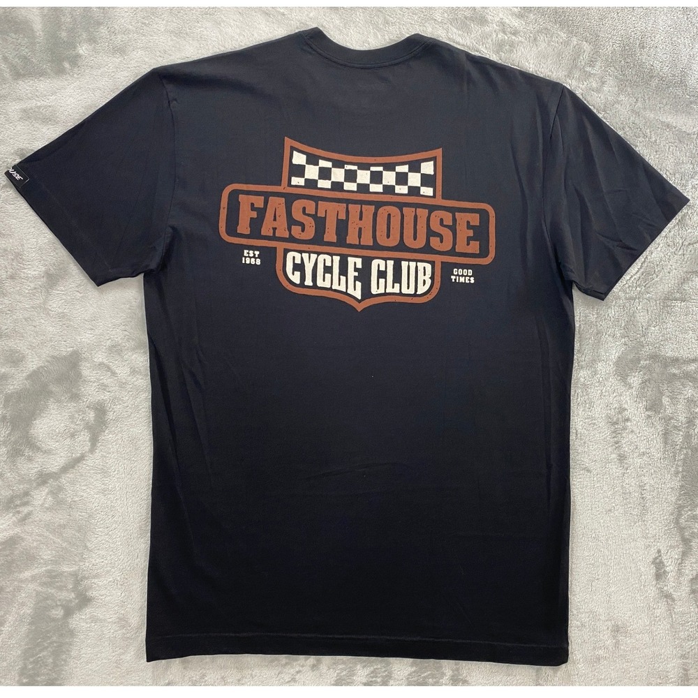 Fasthouse Krest SS Tee Mens Medium Black Cycle Club Motocross Racing Shirt NWT